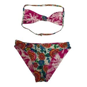 Bananamoon| Kids Girls Pink and Multicolor Bikini Set- Size 12 years